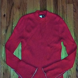 🌸 NWT International Concepts Women's Ribbed Embellished Split Sleeved Sweater